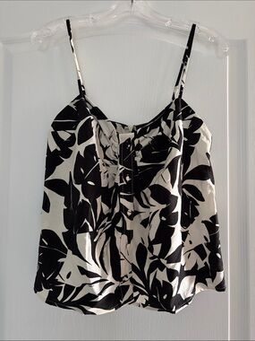 Black & White Floral Spaghetti Strap Top